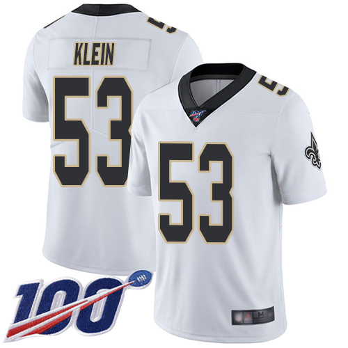 Men New Orleans Saints Limited White A J  Klein Road Jersey NFL Football #53 100th Season Vapor Untouchable Jersey->new orleans saints->NFL Jersey